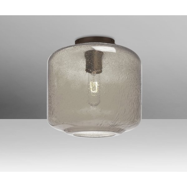 Besa Lighting Niles 10 Ceiling, Smoke Bubble, Bronze, 1x60W Incandescent NILES10SMC-BR